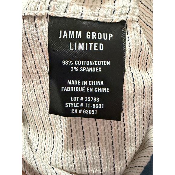 Julian & Mark Dobby Shirt M Off White Short Sleeve Stretch Textured Minimalist - Picture 4 of 6